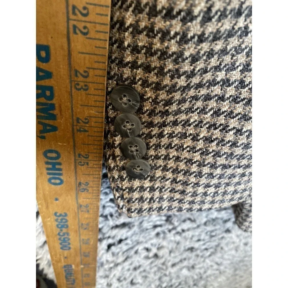 Vintage Nordstrom Blazer Mens 46R Sport Coat Houndstooth Multicolor Made in USA